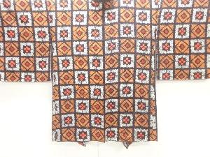 本総絞り格子に菱模様羽織